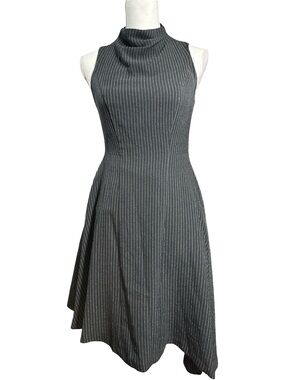 Betsey Johnson Black/White Pinstripe High-Low Dress, 0